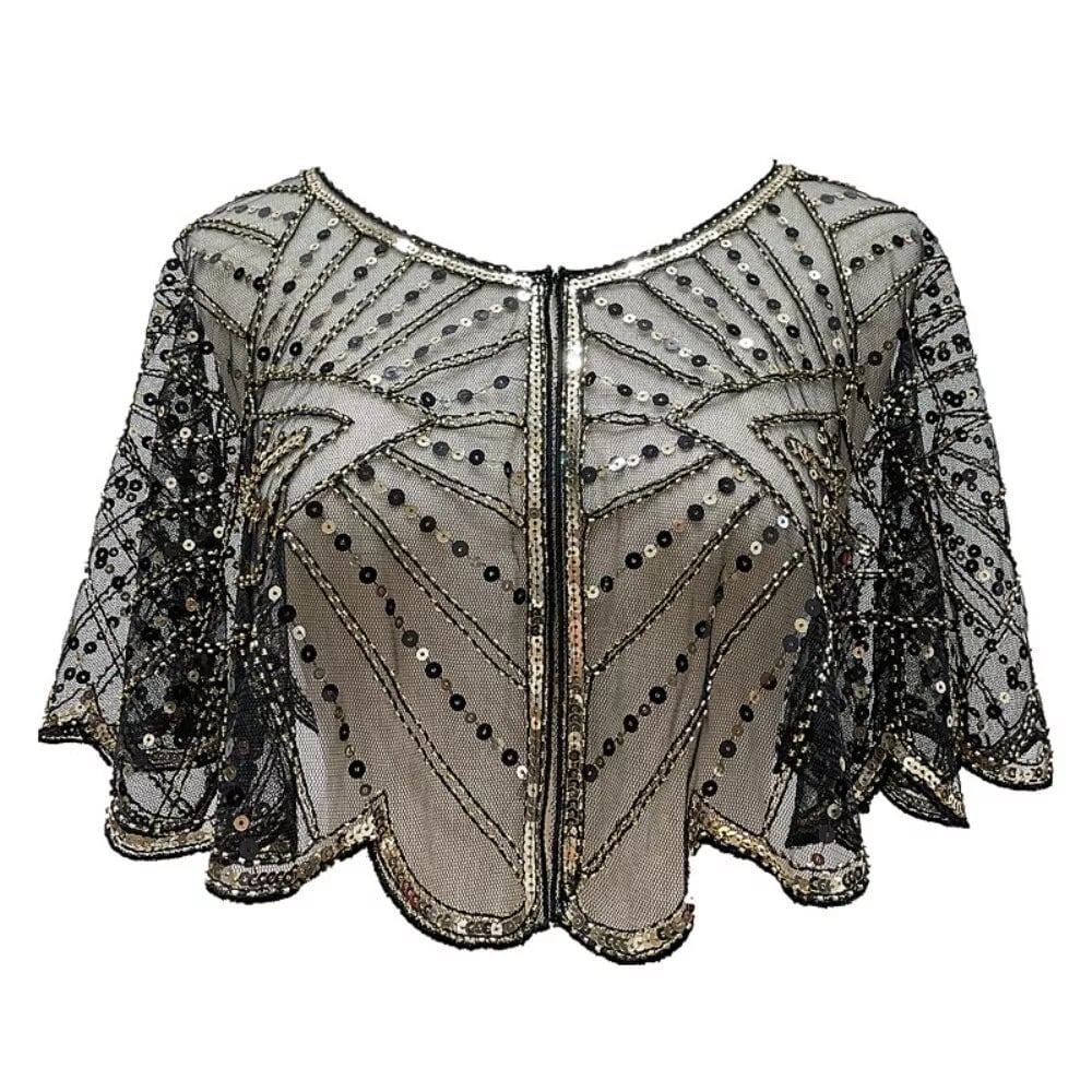 🔥 Vintage-Schal mit Spitze und Perlen 🔥