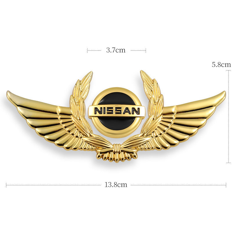 3D car gold body stickers to block scratches decorative stickers wings side label car logo stickers