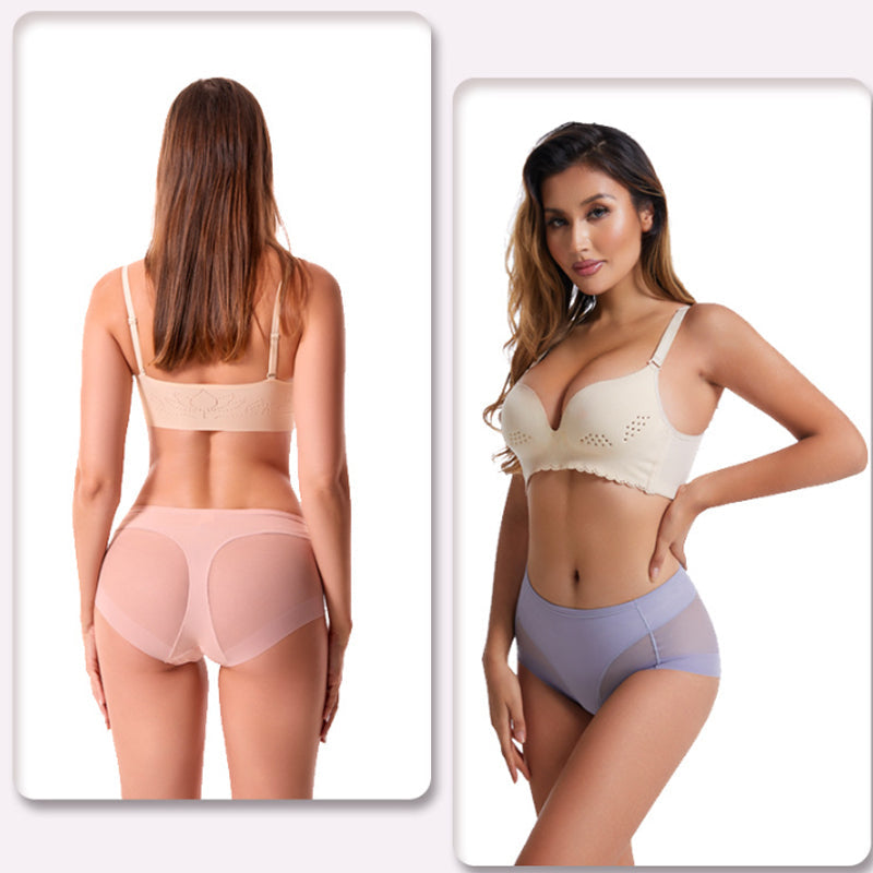 🎁 (4 Stück) 1 kaufen, 3 gratis dazu ⏳Nahtlose formende High-Waist-Slips aus Eisseide