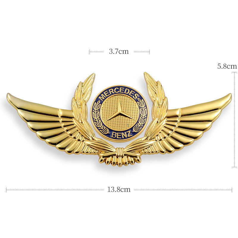 3D car gold body stickers to block scratches decorative stickers wings side label car logo stickers