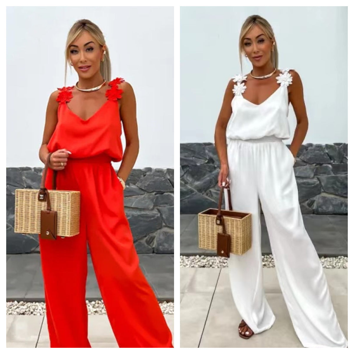 🔥Ärmelloser Damen-Jumpsuit mit weitem Bein

