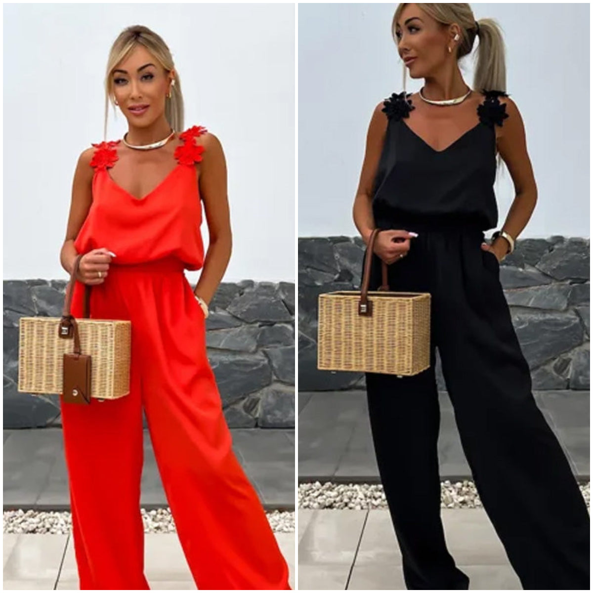 🔥Ärmelloser Damen-Jumpsuit mit weitem Bein
