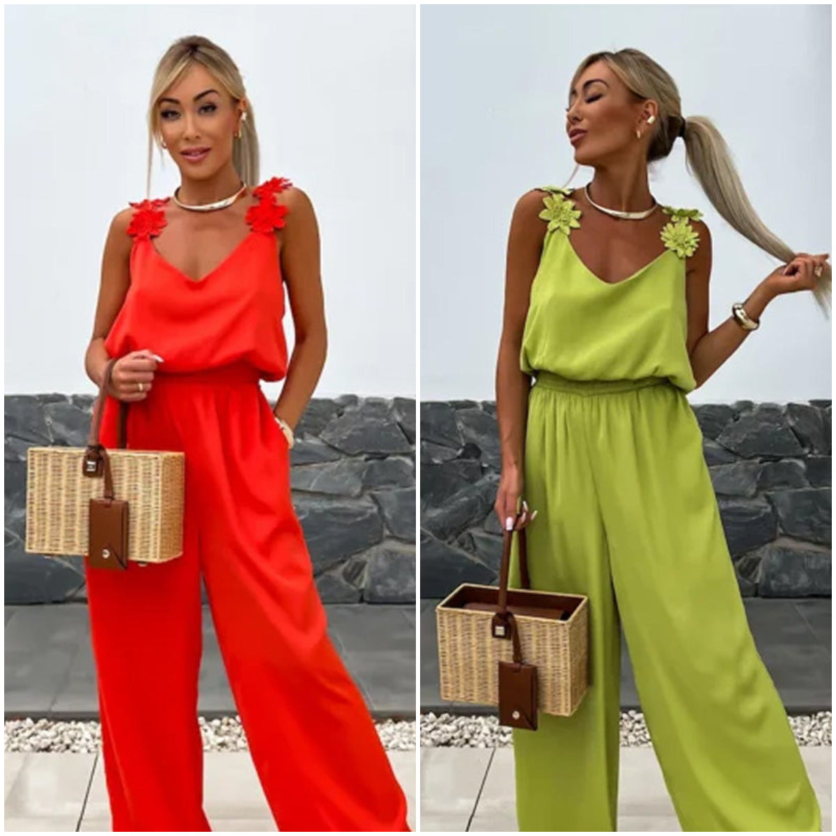 🔥Ärmelloser Damen-Jumpsuit mit weitem Bein
