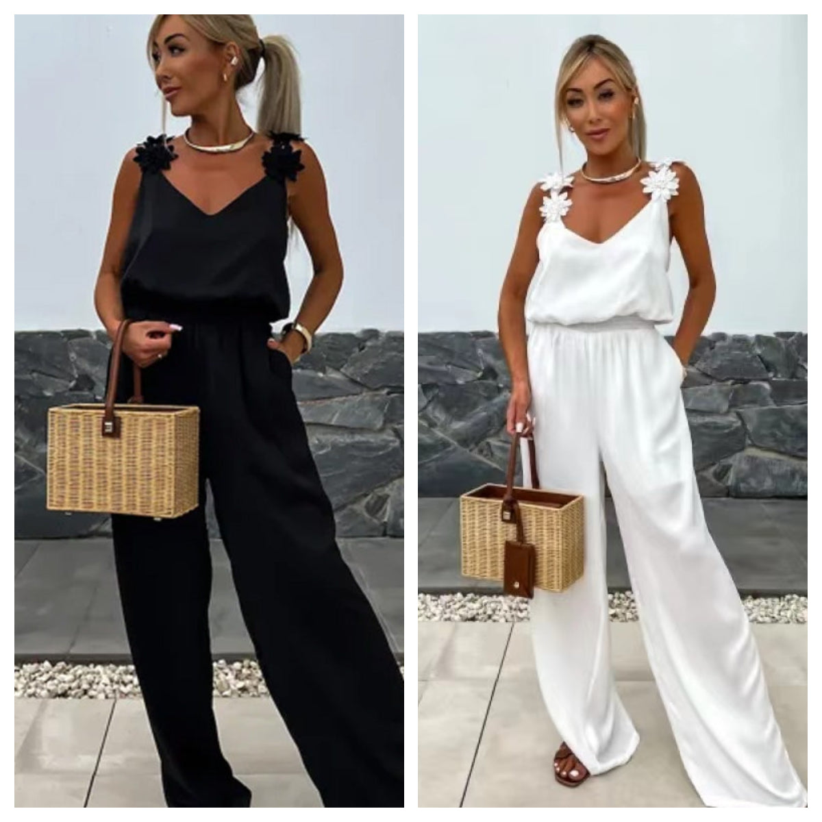🔥Ärmelloser Damen-Jumpsuit mit weitem Bein
