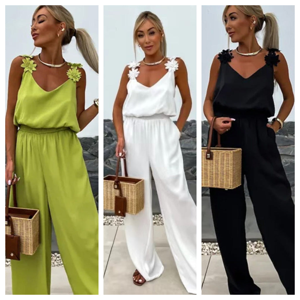 🔥Ärmelloser Damen-Jumpsuit mit weitem Bein
