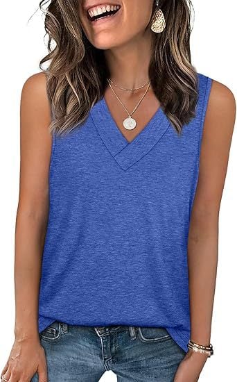 🎁Sommeraktion: 50 % Rabatt✨Damen-Casual-Top ohne Ärmel mit V-Ausschnitt und lockerer, figurbetonter Passform