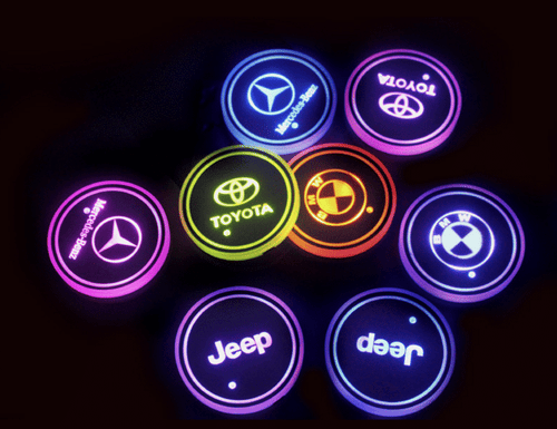 Heißer Sale 🎁50% RABATT 🎁7-farbige LED-Auto-Logo-Becherhalter mit Beleuchtung (1 Paar)