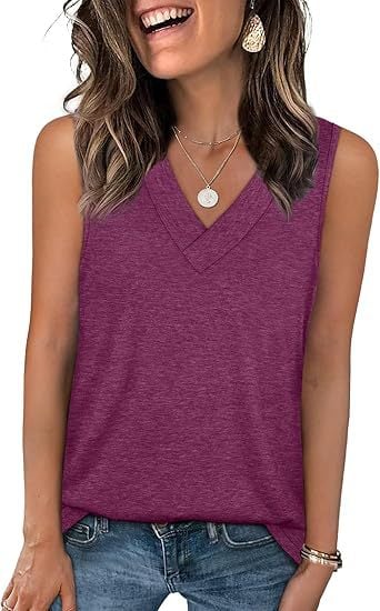 🎁Sommeraktion: 50 % Rabatt✨Damen-Casual-Top ohne Ärmel mit V-Ausschnitt und lockerer, figurbetonter Passform