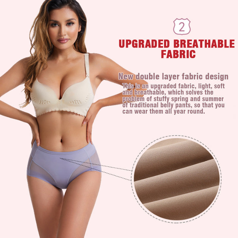 🎁 (4 Stück) 1 kaufen, 3 gratis dazu ⏳Nahtlose formende High-Waist-Slips aus Eisseide