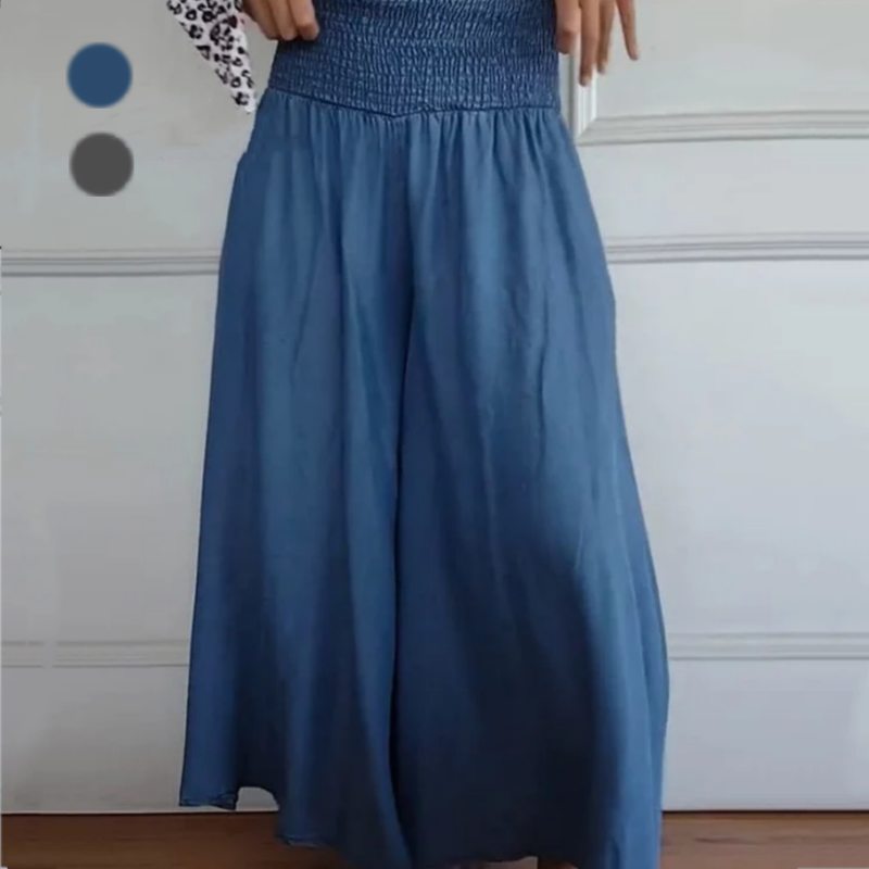 🔥Heiße Angebote 🔥 Trendige Damenjeans mit hoher Taille, weitem Bein und Taschen