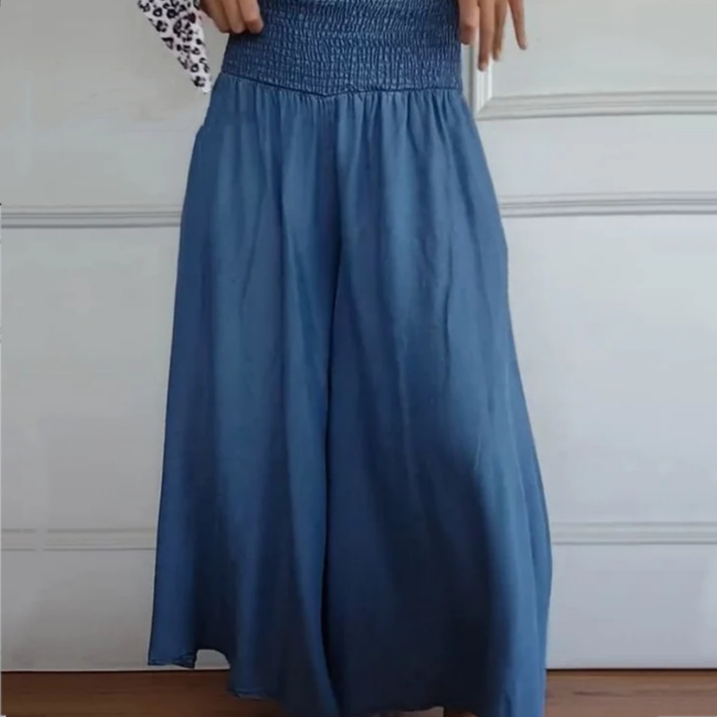 🔥Heiße Angebote 🔥 Trendige Damenjeans mit hoher Taille, weitem Bein und Taschen