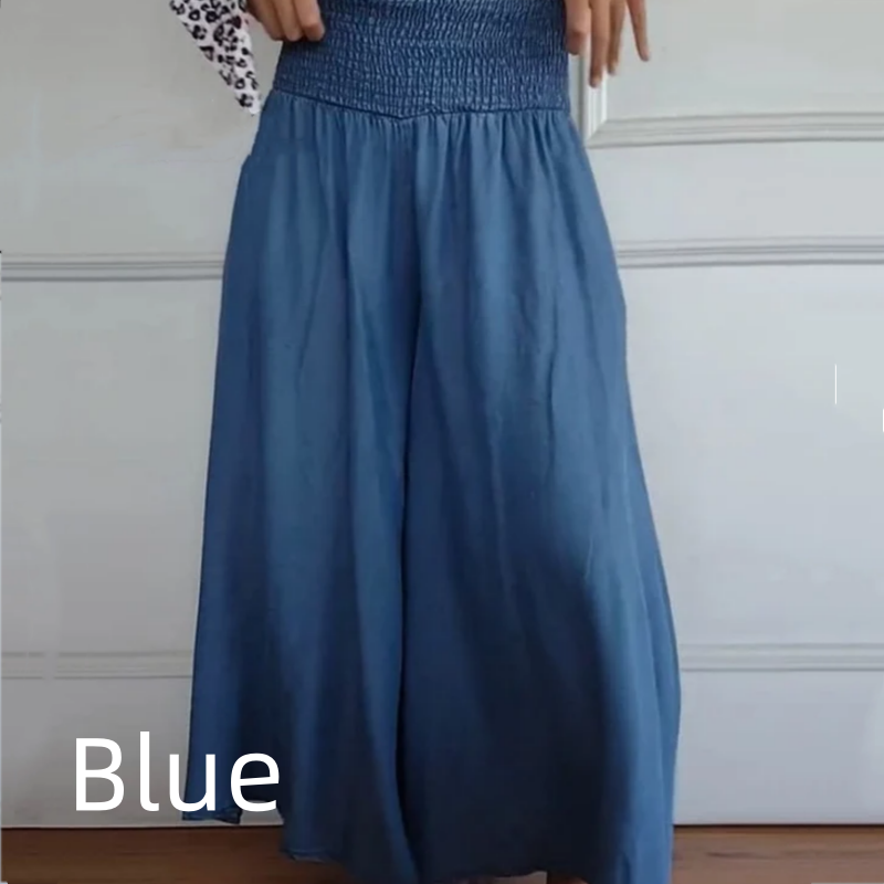🔥Heiße Angebote 🔥 Trendige Damenjeans mit hoher Taille, weitem Bein und Taschen