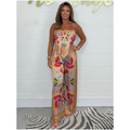 🔥Neu eingetroffen: 60% RABATT⚡Über 50.000 verkauft!💝2-teiliges Set: Spaghettiträger-Top mit Print & lockere Damenhose