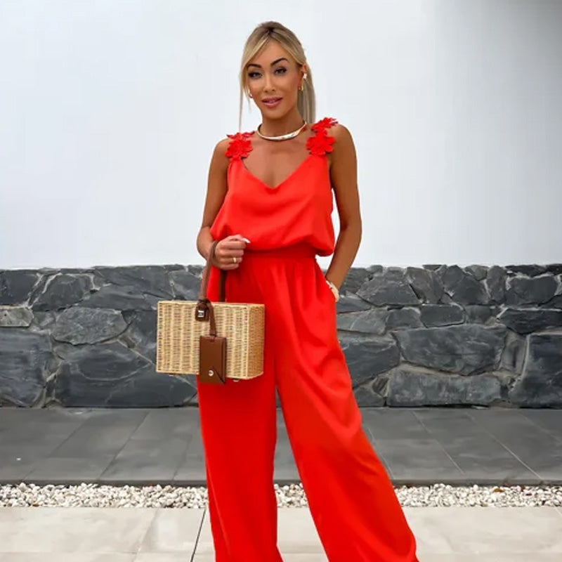 🔥Ärmelloser Damen-Jumpsuit mit weitem Bein
