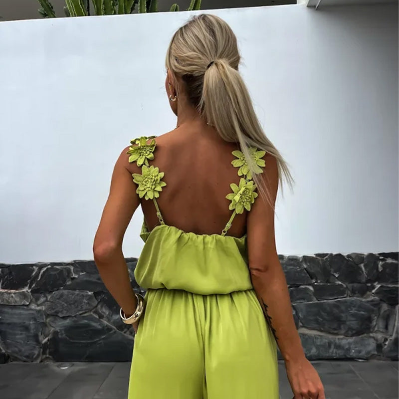 🔥Ärmelloser Damen-Jumpsuit mit weitem Bein
