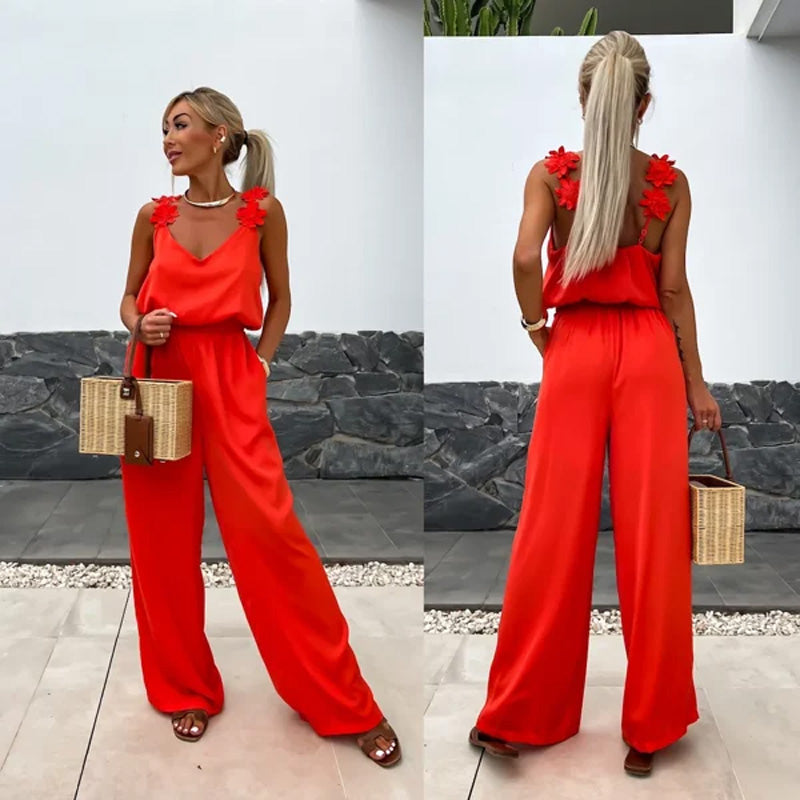 🔥Ärmelloser Damen-Jumpsuit mit weitem Bein
