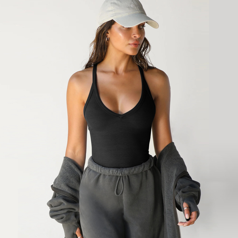 ✨ Müheloser Stil, alltäglicher Komfort – Tanktop mit tiefem V-Ausschnitt ✨