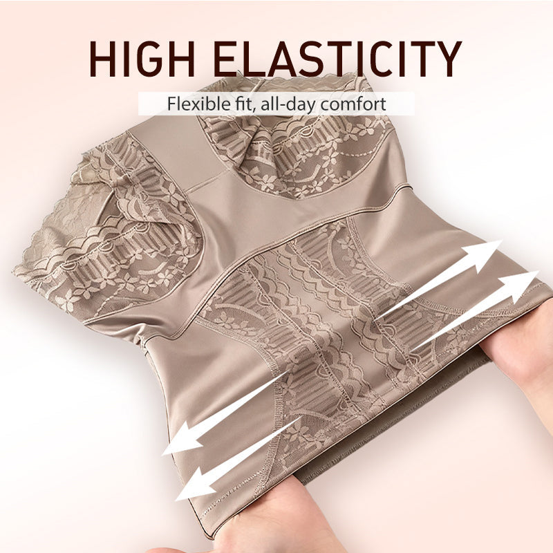 Damen-Spitzen-Slip mit hoher Taille, Bauch-weg-Effekt und Po-Lifting-Funktion