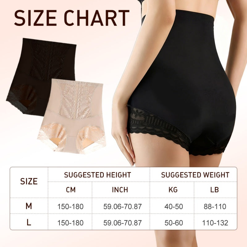 Damen-Spitzen-Slip mit hoher Taille, Bauch-weg-Effekt und Po-Lifting-Funktion