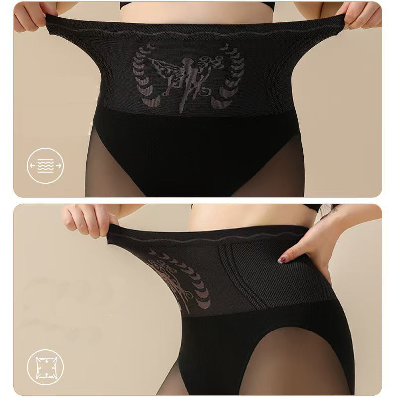 Damen-Strumpfhose mit Plüschfutter, hoher Taille, blickoptik und Bauch-weg-Effekt